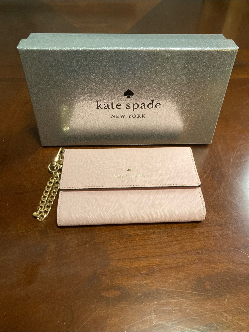 Kate Spade New York Cedar Street Tri-Fold Saffiano Leather Wallet On Chain NWOT - Picture 14 of 14